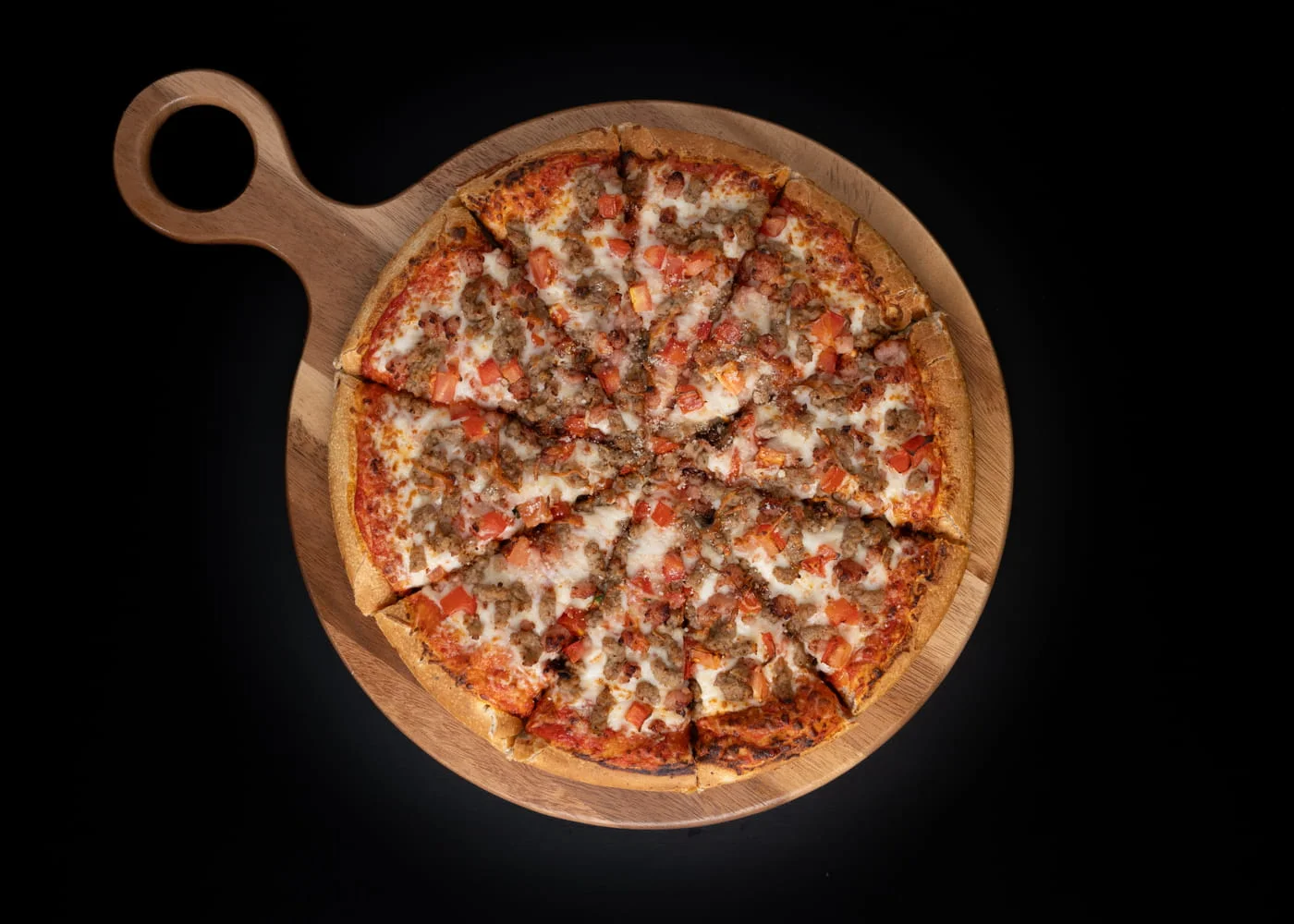 Meat Lovers pizza at 8 Stone Pizza Mill Woods Edmonton