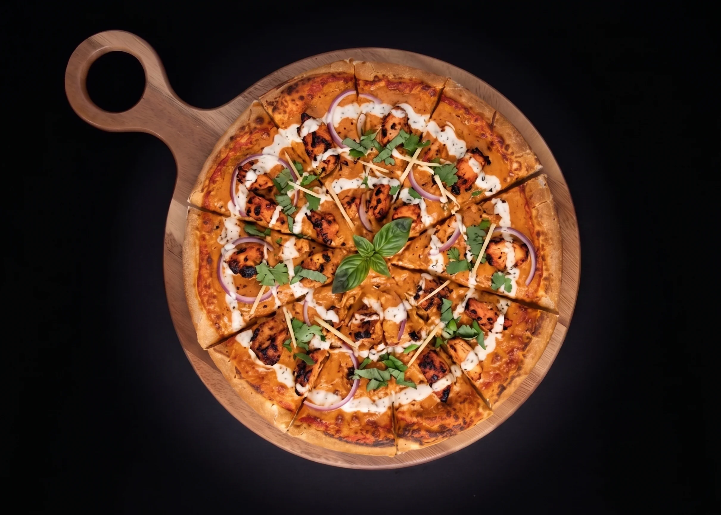 Butter Chicken Pizza at 8 Stone Pizza in Mill Woods, Edmonton