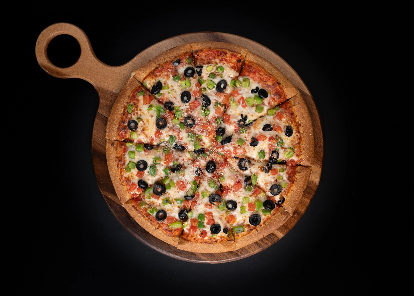 Garden Stone vegetarian oven-baked pizza at 8 Stone Pizza, Mill Woods Edmonton